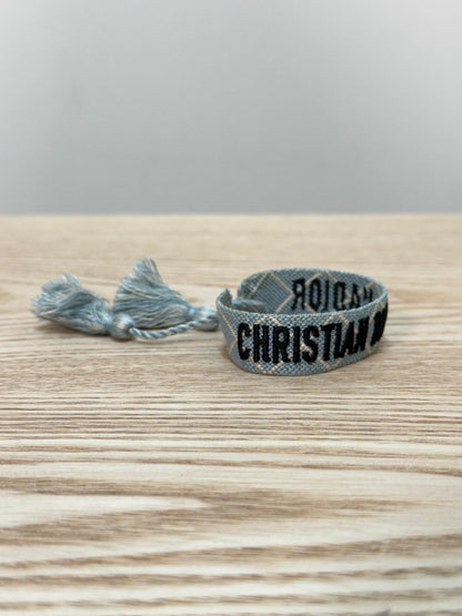 Dior Blue White Cross Woven 'J'Adior' Friendship Bracelet - One Size