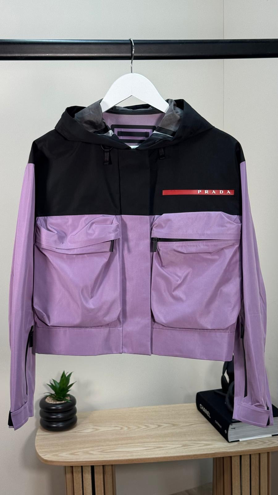 Prada Purple Linea Rossa Cropped Jacket - Medium