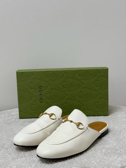 Gucci Cream Princetown Slider -UK 5.5