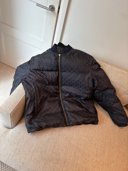 Louis Vuitton Navy Monogram Reversible Bomber Jacket – 54/XL