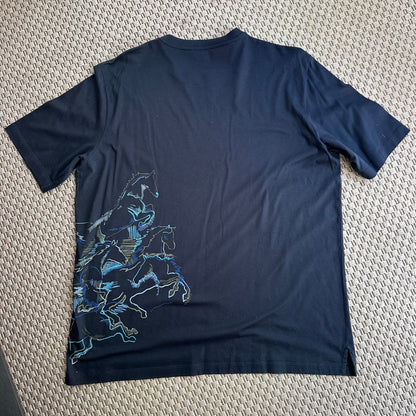Hermès men’s Navy blue unicorn horse T-shirt - XL