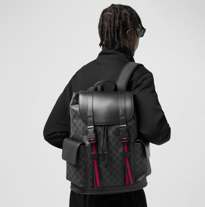 Gucci Black GG Supreme Backpack – W35 x H46 x D12 cm