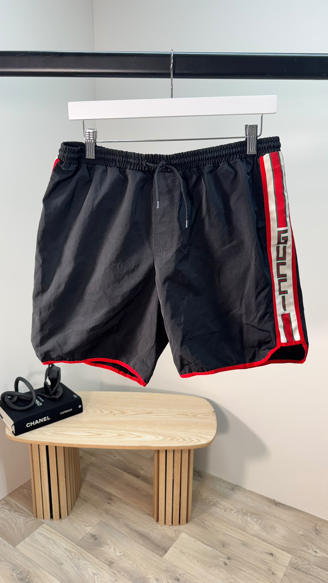 Gucci Black Red Stripe Swim Shorts – IT48/ Medium