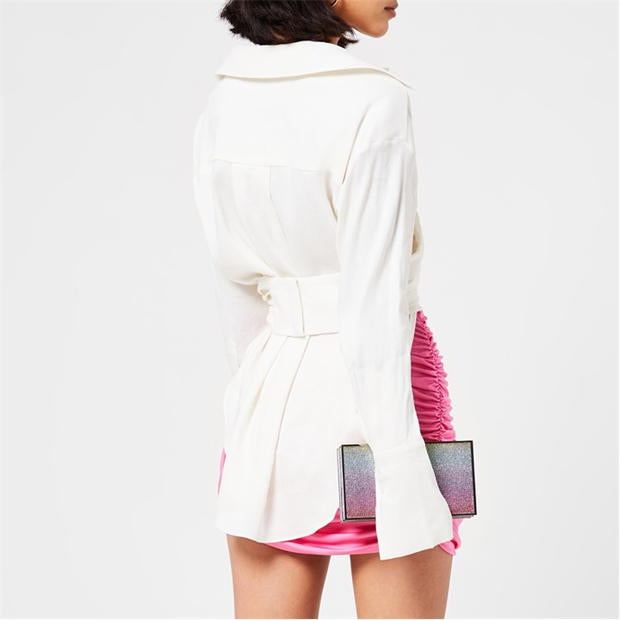 Gauge81 Egg Shell Linen Tie Shirt And Skirt Set - XS/S