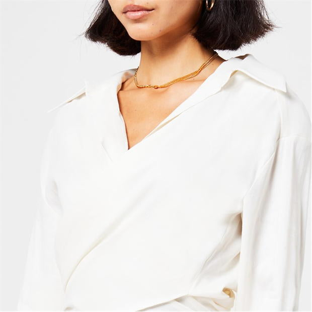 Gauge81 Egg Shell Linen Tie Shirt And Skirt Set - XS/S