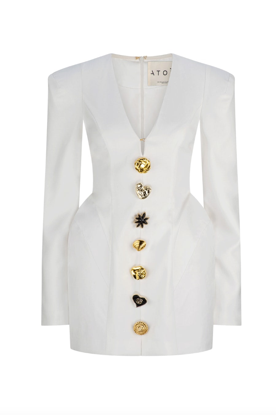 Atoir White Multi Button Structured Florance Dress- UK 6