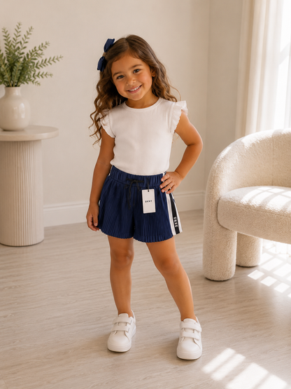 Kids DKNY Navy Pleat Shorts – New In Tags Age 4