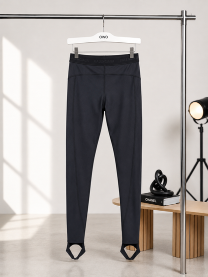 Balenciaga Black Logo Waist Leggings - Medium
