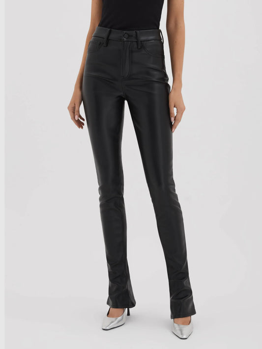 Good America Black Leather Flare Pants , New With Tags - 0/25