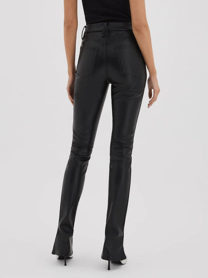 Good America Black Leather Flare Pants , New With Tags - 0/25