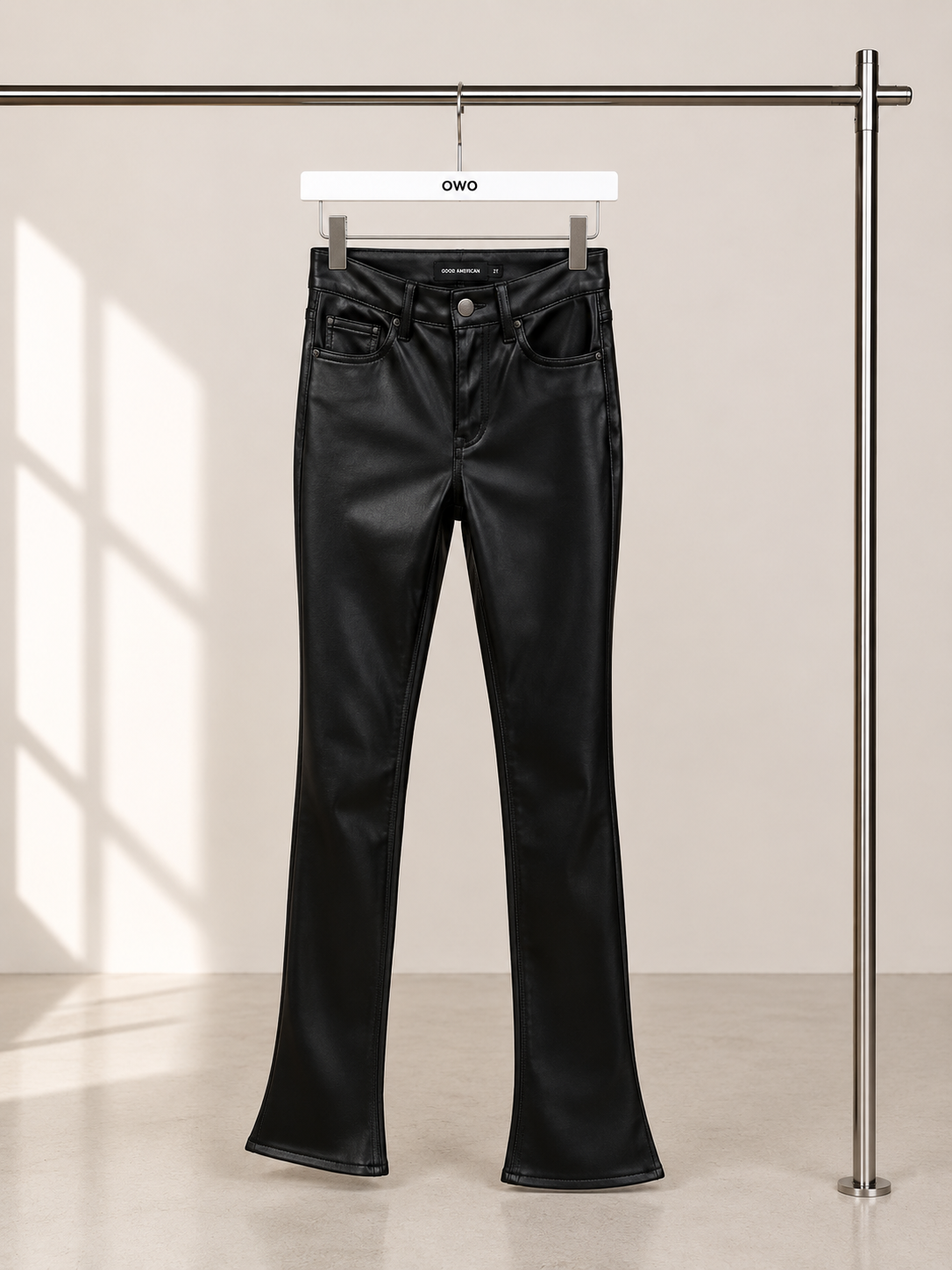Good America Black Leather Flare Pants , New With Tags - 0/25