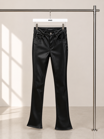 Good America Black Leather Flare Pants , New With Tags - 0/25