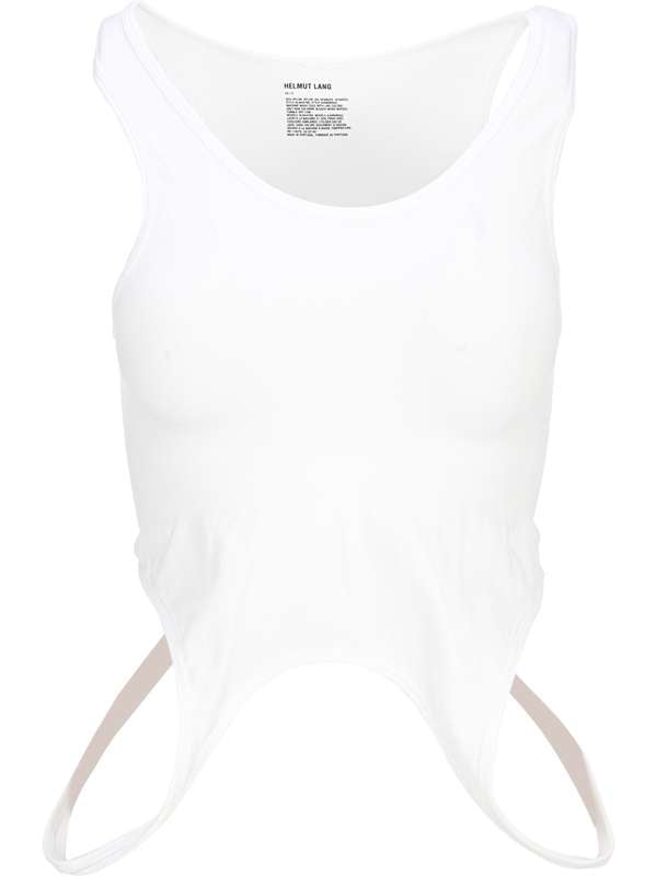 Helmut Lang White Tie Top - M/L