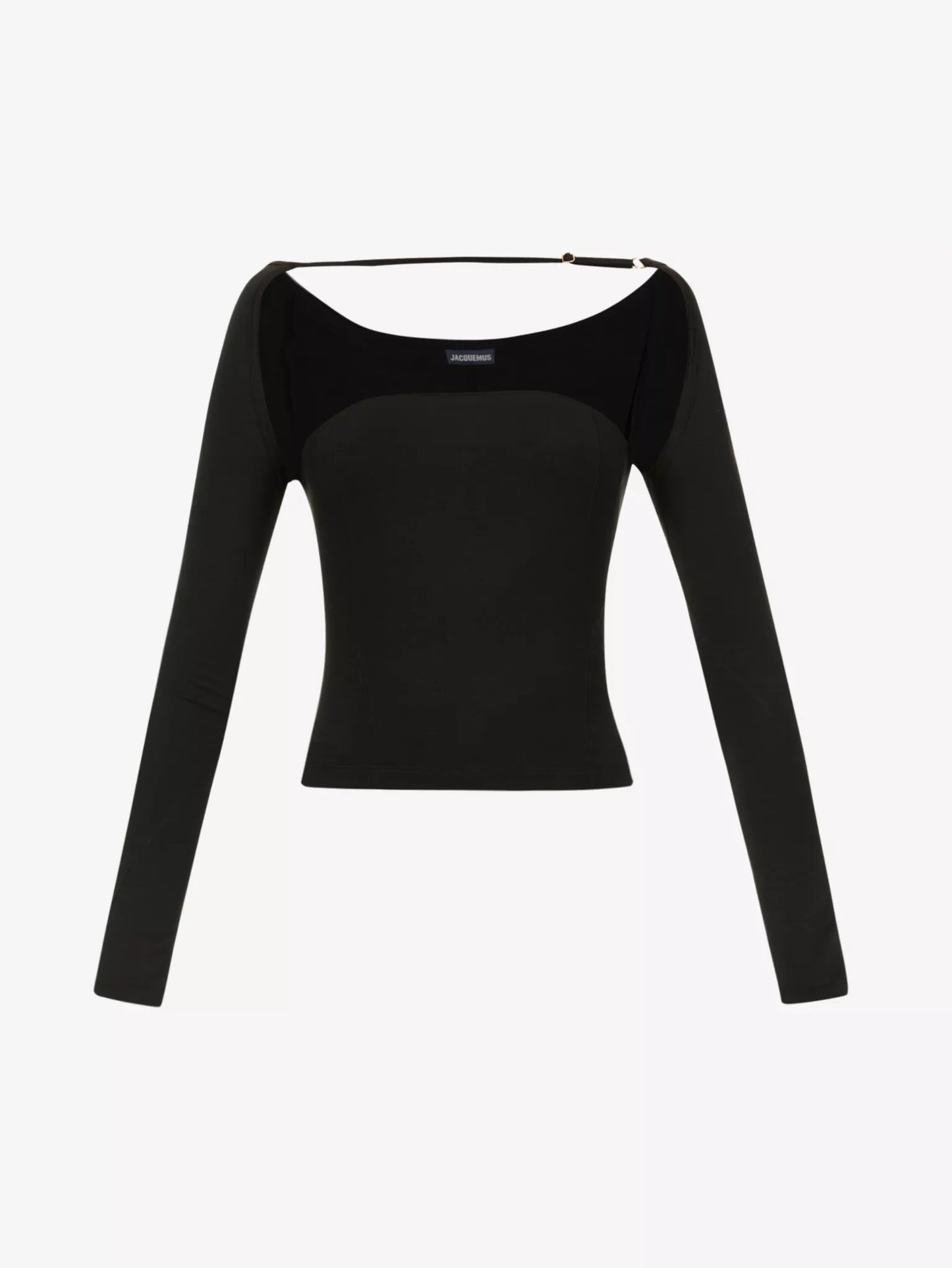 Jacquemus Black Detailed Open-Back Camisole Long Sleeve - Small