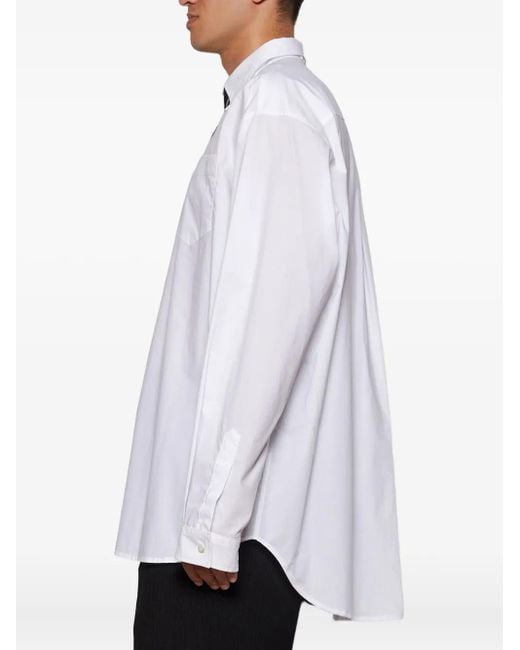 Vetements White Logo Collared Shirt - Small