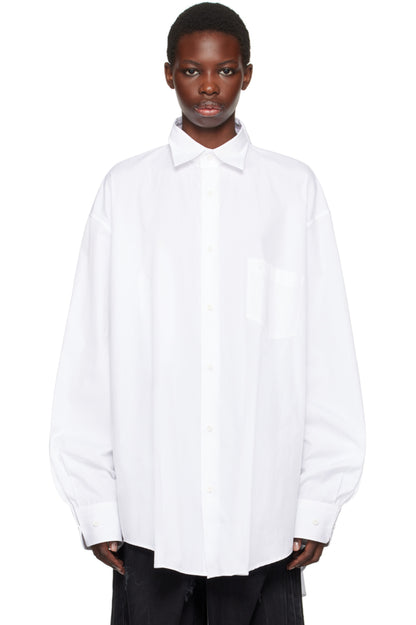 Vetements White Logo Collared Shirt - Small
