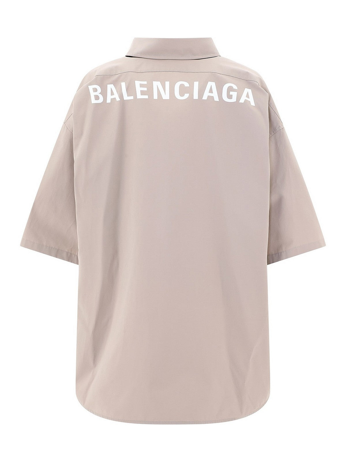 Balenciaga Beige White Logo On Back Shirt - Size 34/S