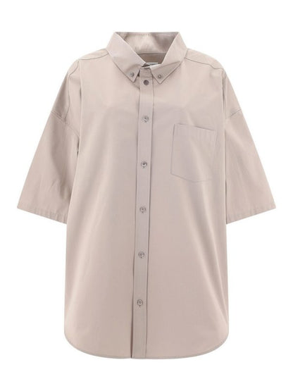 Balenciaga Beige White Logo On Back Shirt - Size 34/S