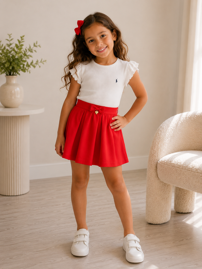 Kids Angel Face Red Skirt – Age 6-7