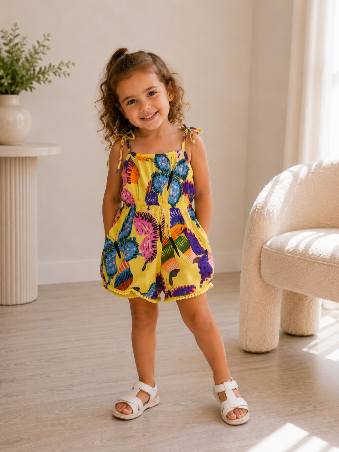 Kids Desigual Yellow Print Playsuit – Age 3-4