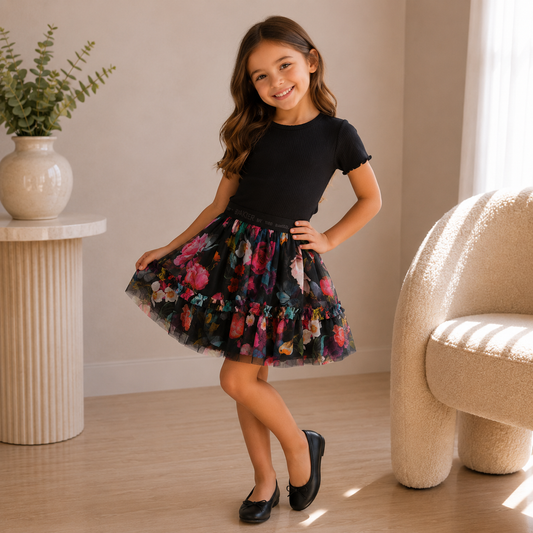 Kids Ted Baker Black Floral Skirt – Age 7