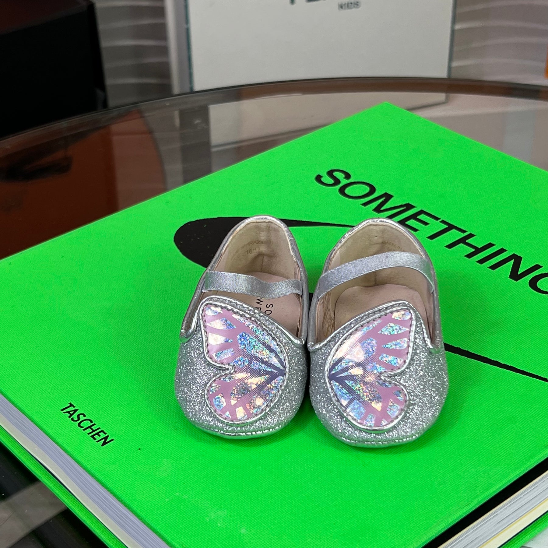Silver 2025 butterfly shoes