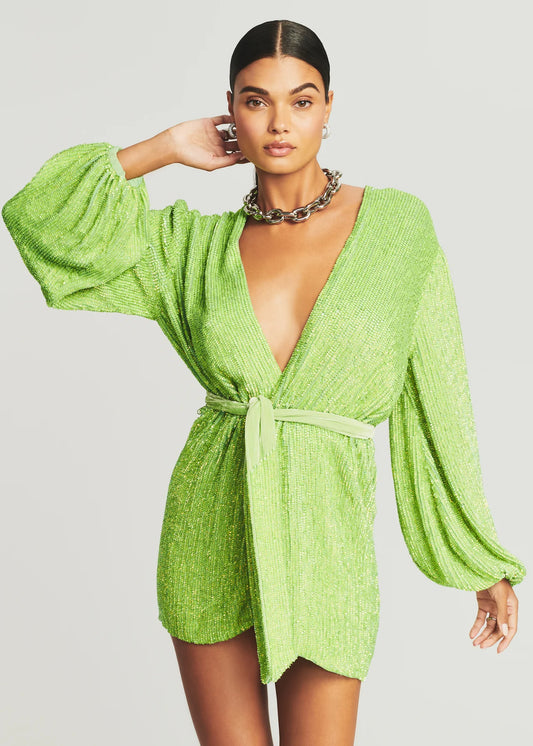 Retrofete Green Sequin  Gabrielle Robe Dress - Brand New In Tags - UK 6/8